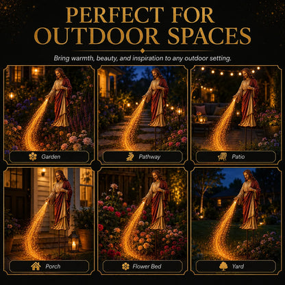 ✝️ Solar Jesus Fiber Optic Garden Light ✨ | Faith-Inspired Outdoor Decor🔥