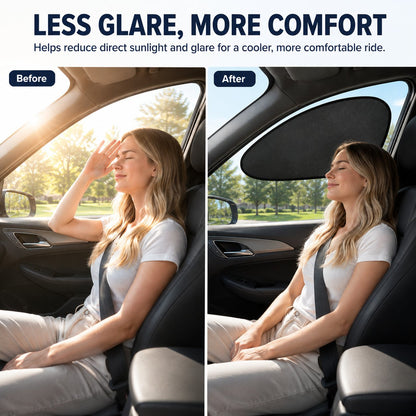 2/4-Pack Car Window Sun Shades - Static Cling UV Blocker & Glare Protector, Foldable Auto Accessories for Sedans & SUVs