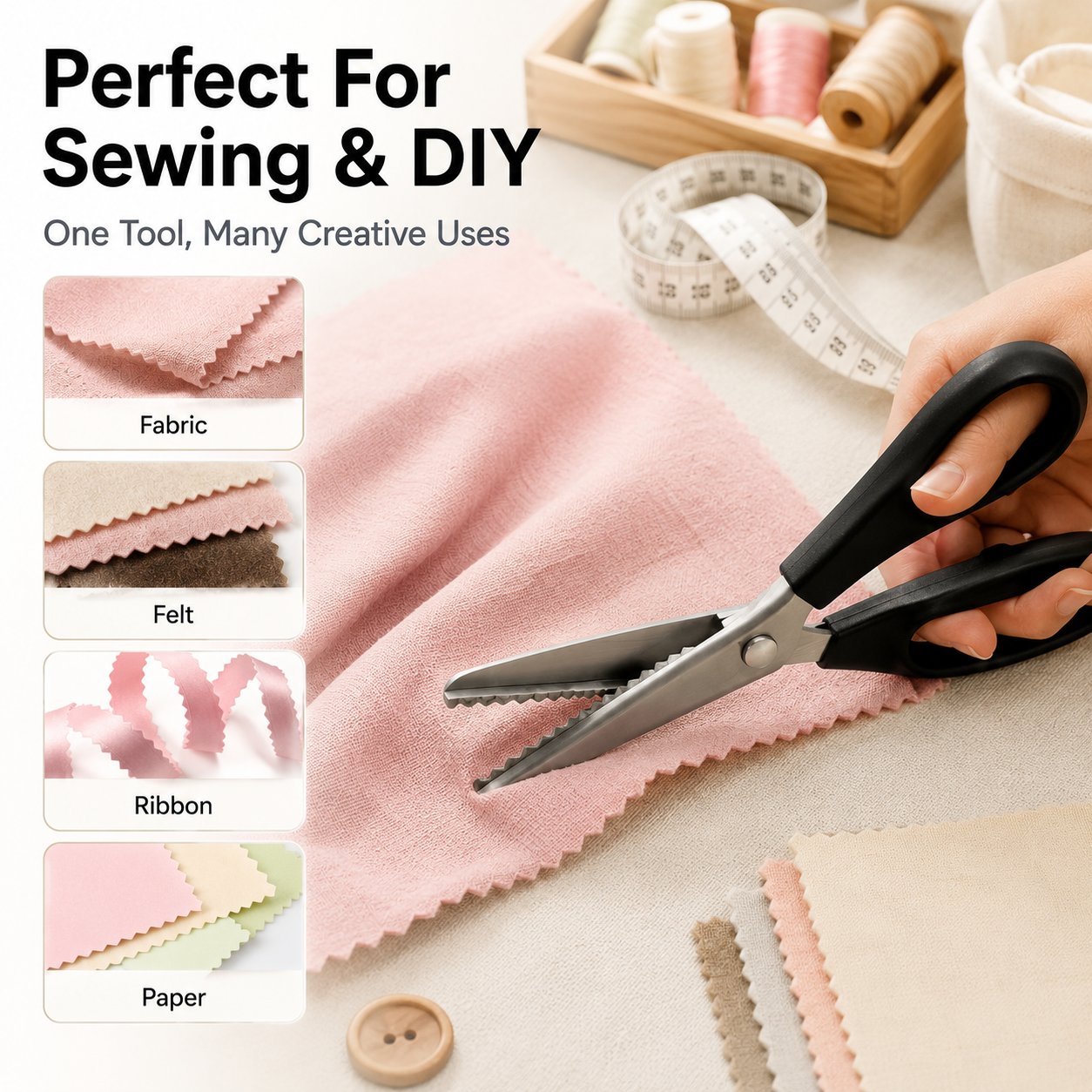 ✂️ Limited-Time 50% OFF – 5mm Zigzag Pinking Shears for Fabric & Crafts