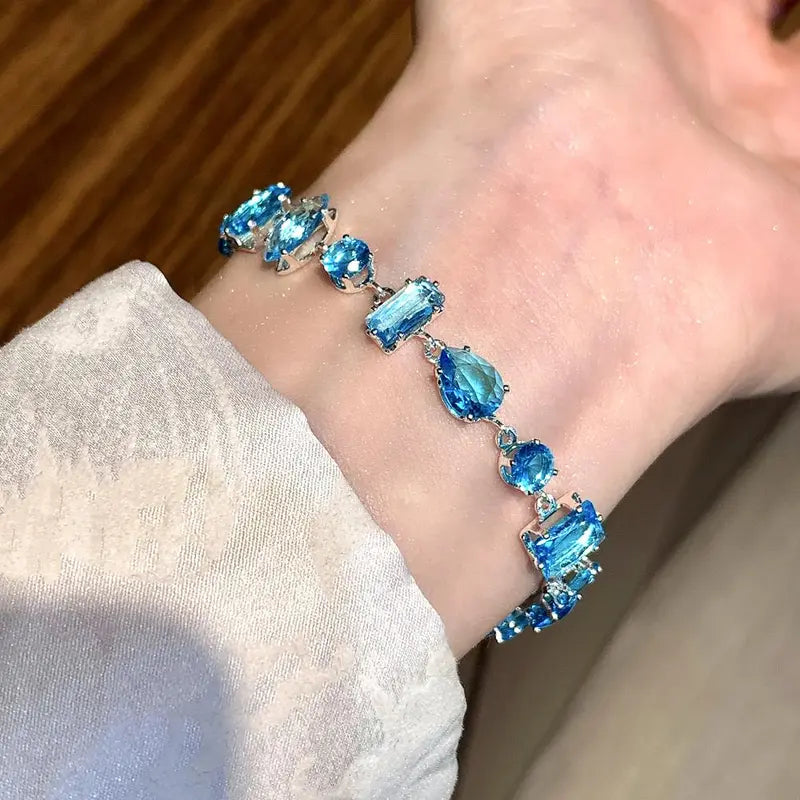 🌈 TODAY ONLY: BOGO 50% OFF! Rainbow Crystal Zircon Bracelet & Necklace for Women, S925 Sterling Silver Plated&nbsp;