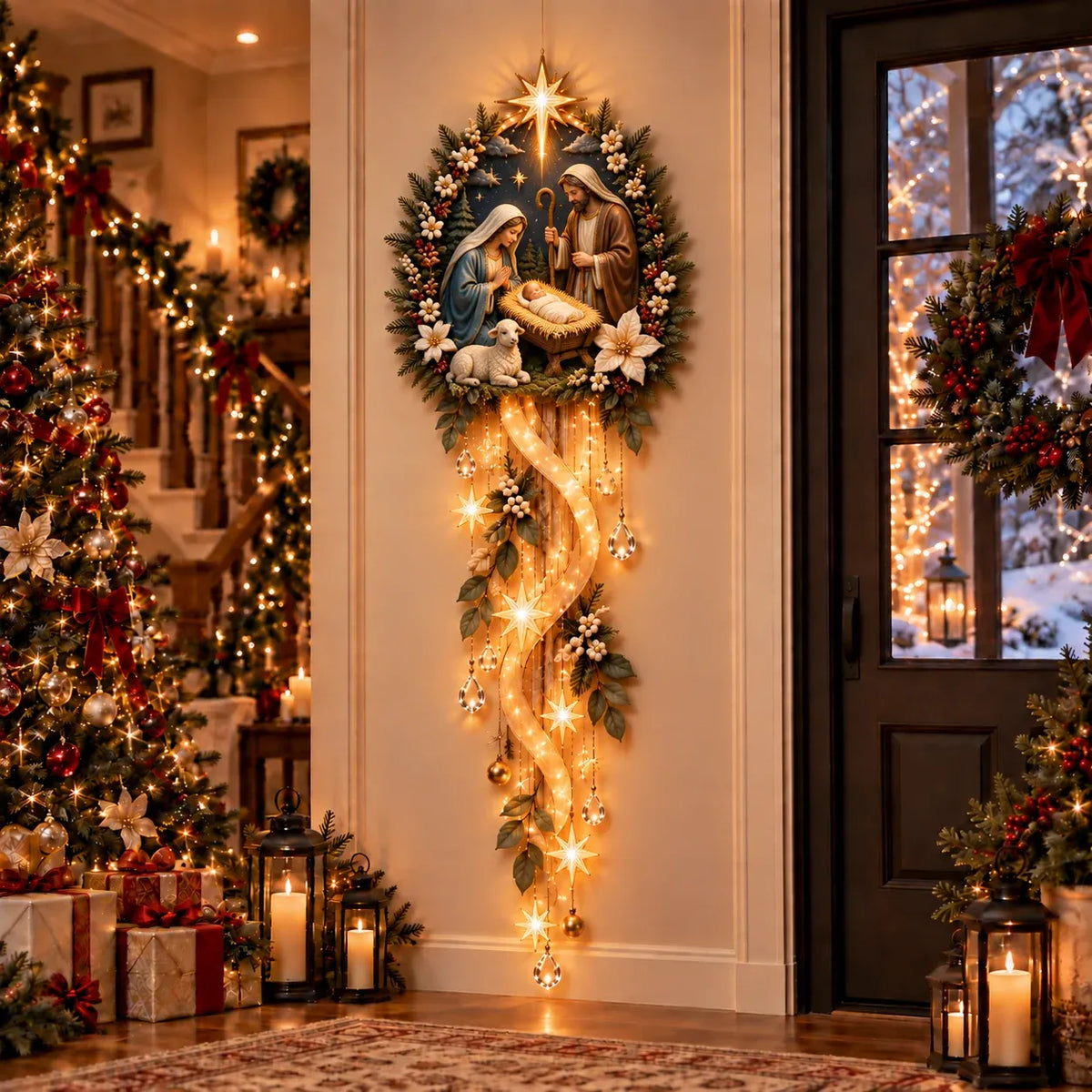 ⏳ Last Day 49% OFF – ✝️ Nativity Starfall Wall Light | Warm Golden Bethlehem Glow for Christmas Walls & Faith-Filled Homes ⭐