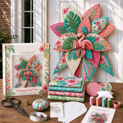 ⏳ Last Day 49% OFF – 🎀 Beginner-Friendly Oversized Quilted Bow Sewing Kit | Coordinated Printed Fabrics, Batting, Pre-Designed Templates & Complete Supplies for a Full 23–25 in 3D Statement Bow ✨