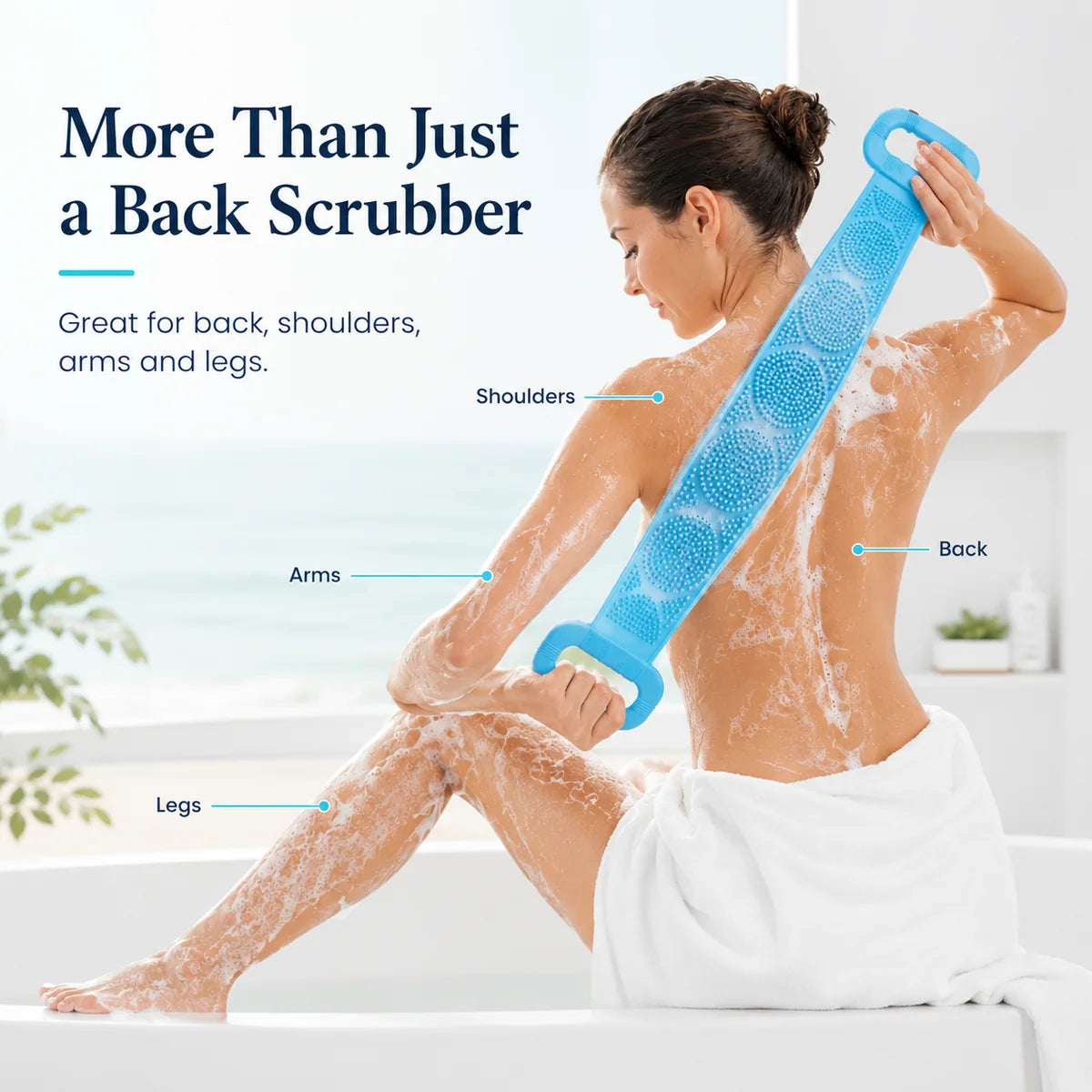 🛁Summer Limited-Time 50% OFF 💦Double-Sided Silicone Back Scrubber-Easily exfoliate dead skin