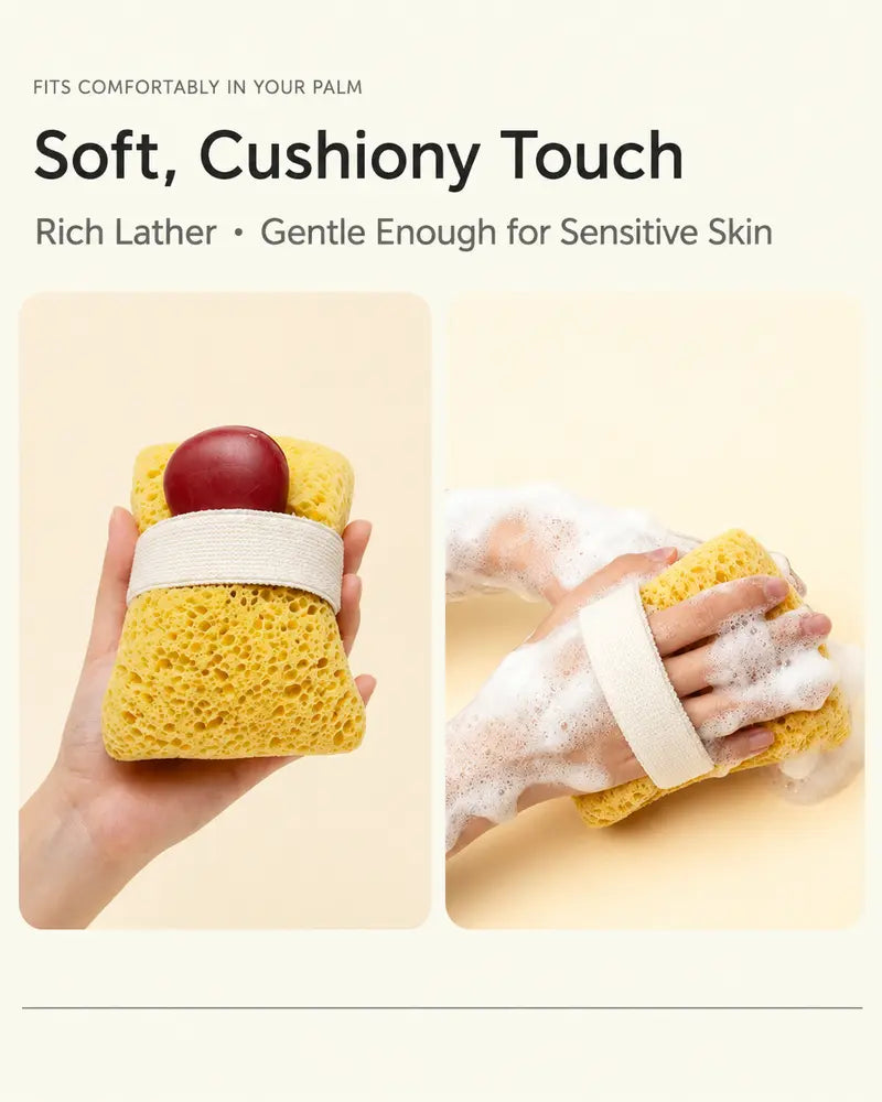 🔥LAST DAY 50% OFF🛒🧽 2-Pack Soft Bath Sponge with Soap Pocket | Quick Foaming Shower Scrub Sponge for Smooth Skin & Daily Body Cleaning ✨
