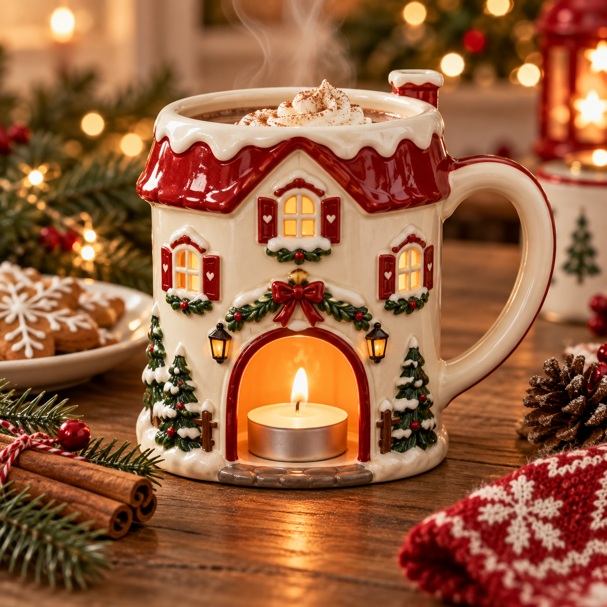 🎄 Christmas Warming Mug Collection™ – Mug & Chocolate Warmer