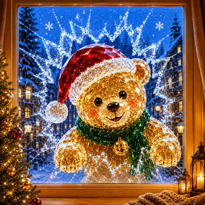🔥Limited time 70% OFF -✨🎄Crystal Christmas Break-In Window Decal — 3D Shattered-Glass Holiday Window Decoration