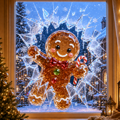 🔥Limited time 70% OFF -✨🎄Crystal Christmas Break-In Window Decal — 3D Shattered-Glass Holiday Window Decoration