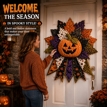 🔥Last Day 49% OFF - 🎃DIY Quilted Halloween Pumpkin Door Hanger Kit(📦Buy 2 Free Shipping)