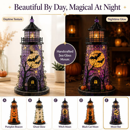 🎃 Beginner-Friendly Lighted Halloween Lighthouse DIY Kit – Sea Glass-Style Mosaic Collection