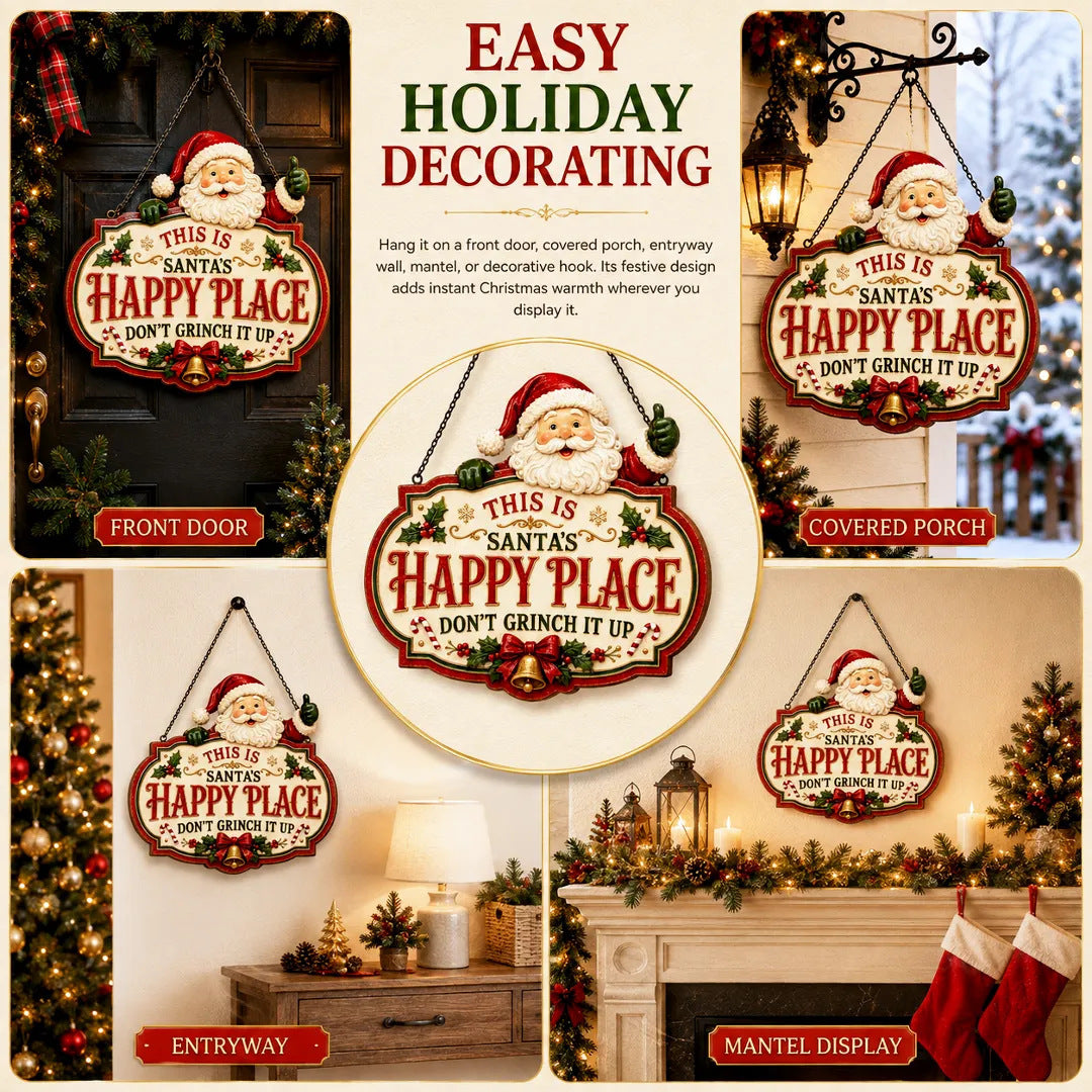 🎄Vintage Christmas Character Wooden Hanging Sign – Festive Holiday Door & Home Decor