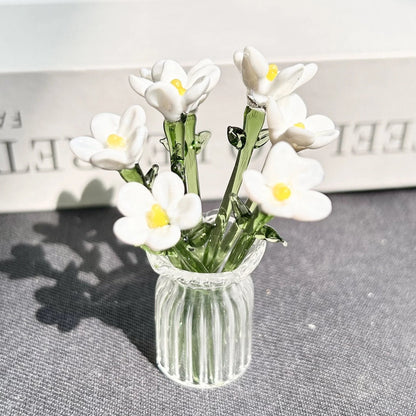 🔥⚡Flash Sale🌸✨Mini Glass Flower Ornament Crafts Artificial Flower Floral Figurine🌿💐