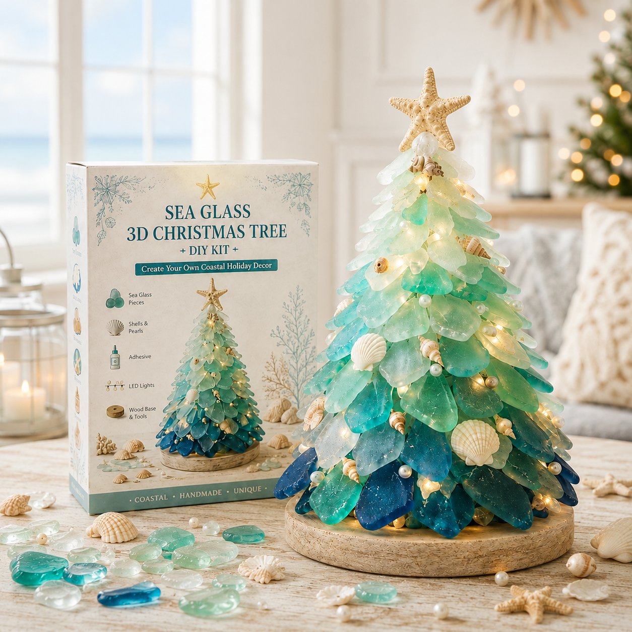 🌊🎄 DIY Sea Glass 3D Christmas Tree Kit