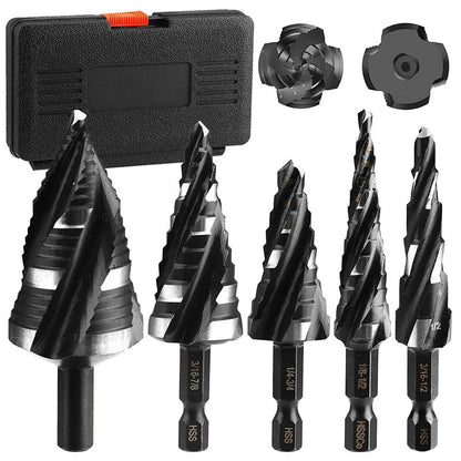 5-Piece HSS Step Drill Bit Set for Metal