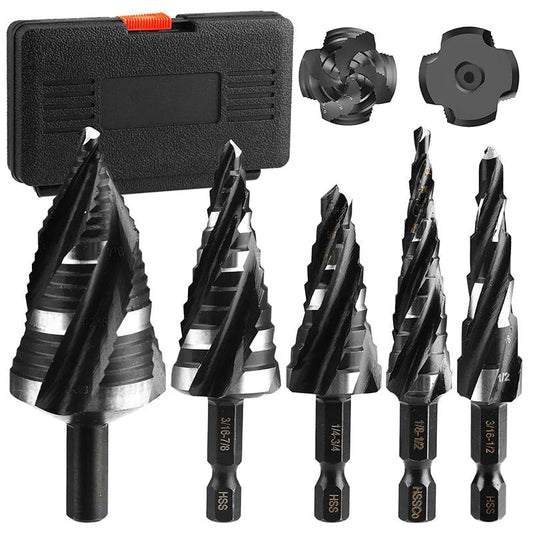 5-Piece HSS Step Drill Bit Set for Metal