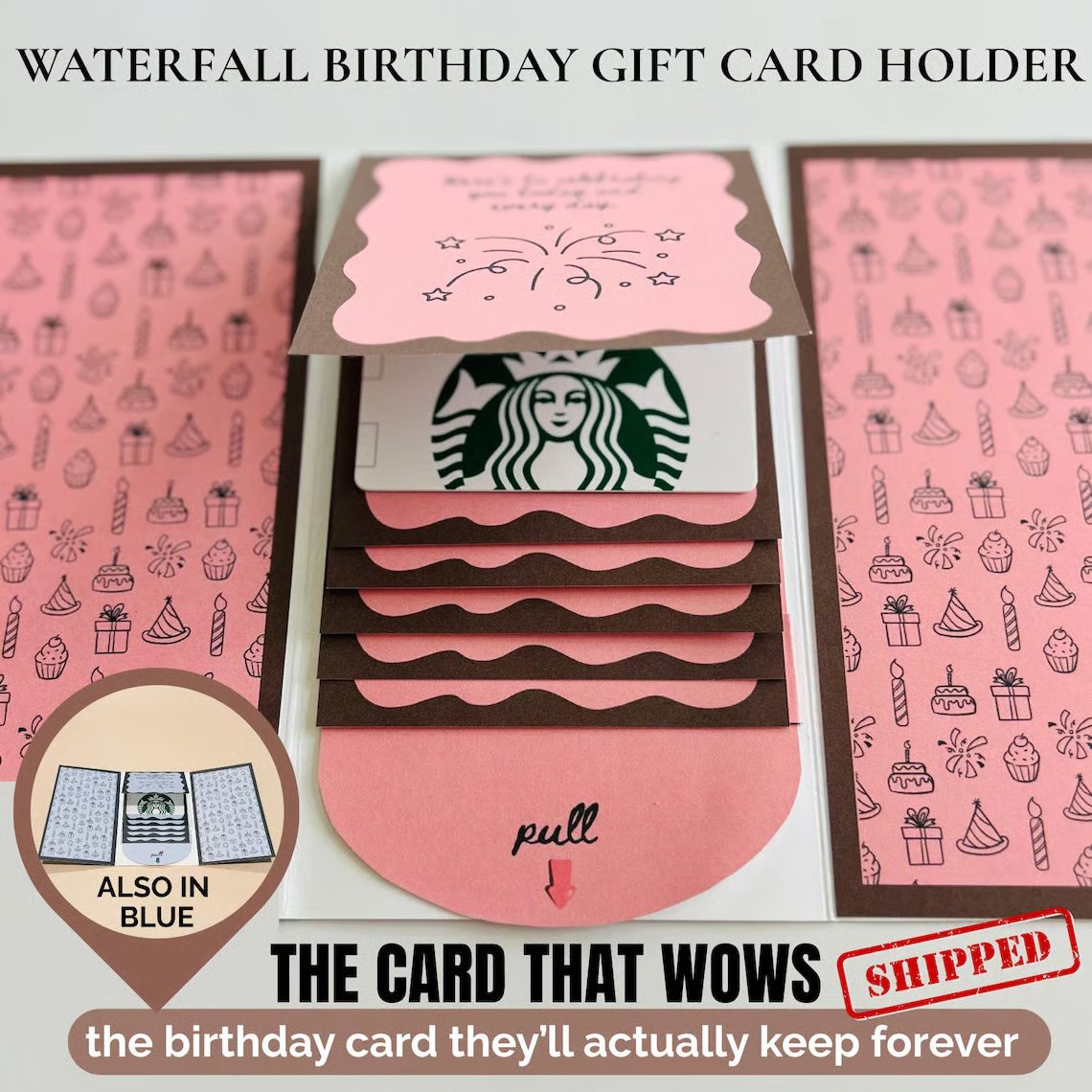 🎁LAST DAY 50% OFF - 🎂✨ Handmade Waterfall Birthday Gift Card Booklet💖