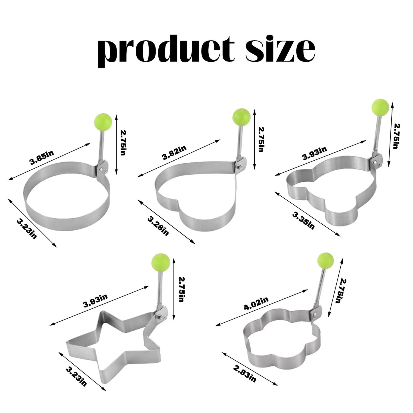 5 Counts Set Fried Egg Rings Molds, Multifunctional Breakfast Tool