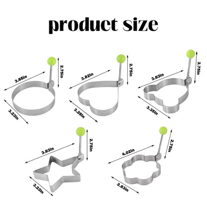 5 Counts Set Fried Egg Rings Molds, Multifunctional Breakfast Tool