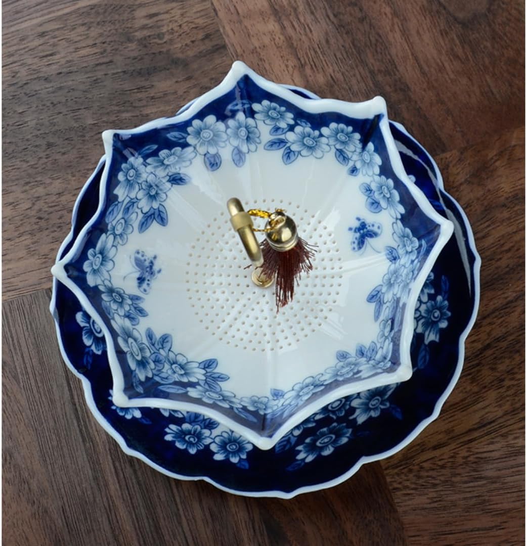 🍵5 Thousand Years Blue and White Porcelain Umbrella Tea Infuser Set