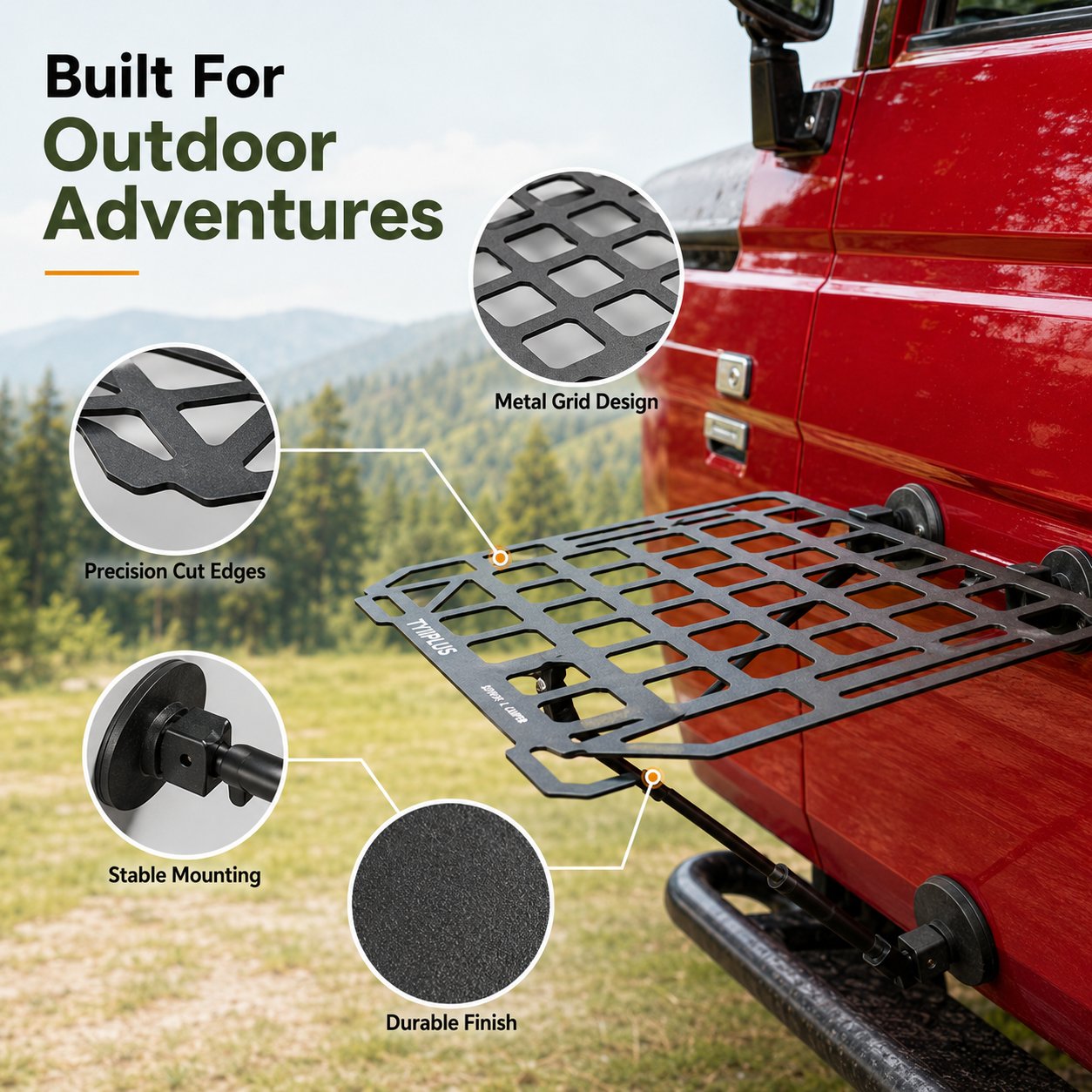Heavy-Duty Magnetic Vehicle Side Table | Portable Grid Camp Desk