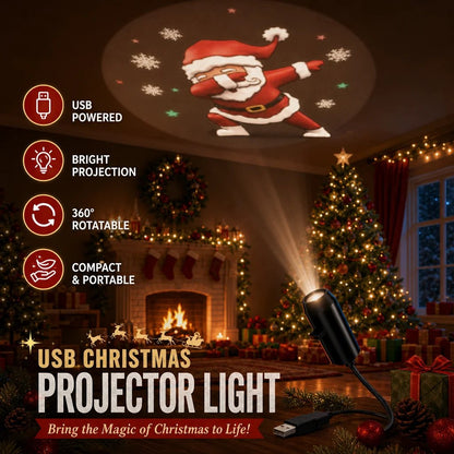 Plug-&-Play HD Christmas Projector – 6 or 10 Festive Scenes