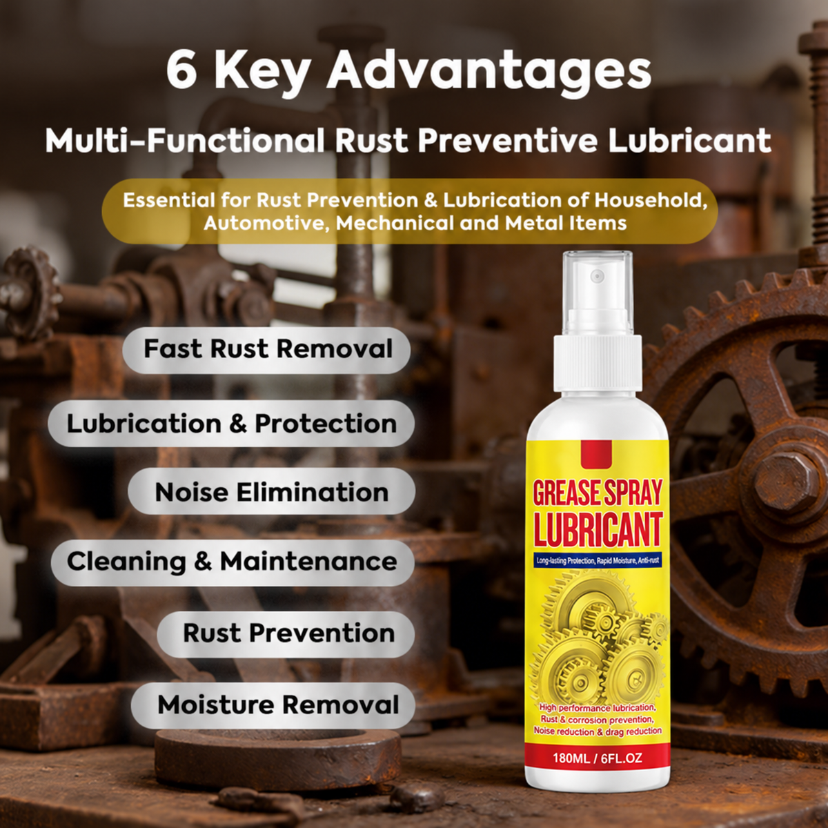 Anti-Rust Lubricant Spray & Rust Remover⏳