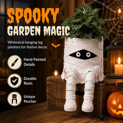 💀🎃Halloween Whimsical Hanging Leg Planter Hand-Painted Resin Succulent Pot💐(📦Buy 3 Free Shipping)