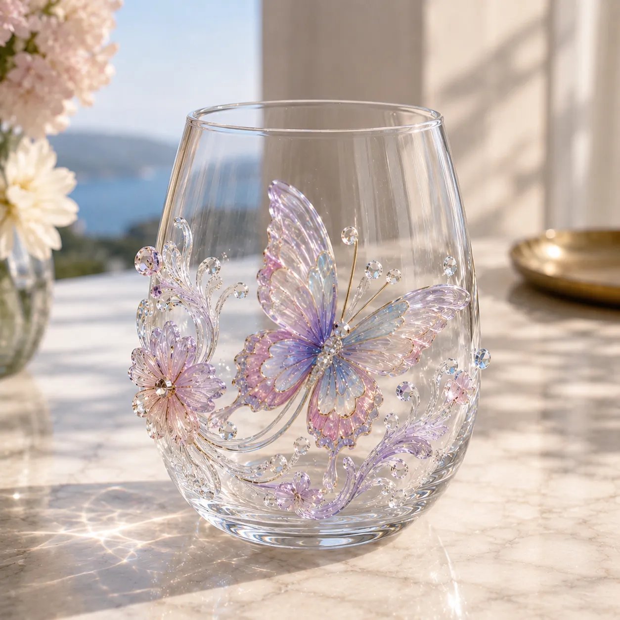 🔥✨ 3D Animal Floral Glass Tumbler | For Prettier Sips, Sunlight-Catching Details, Nature Charm & Elegant Everyday Drink Vibes 🌸🐾