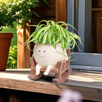 🎉Buy 2 Free Shipping😊Smiley rocking chair flower pot