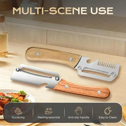 ✨Stainless Peeler, High-Grade Durability,Clean, Precision Peeling + Bottle Opener