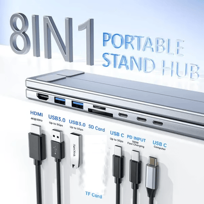 ⚡Hot Sales 49% OFF🔥 8-in-1 USB-C Laptop Stand,Best Gifts💻