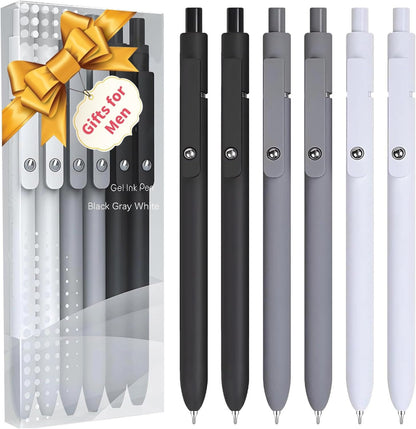 🔥6Pcs 0.5mm Black Retractable Gel Pens, Quick Dry Fine Point