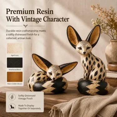 🔥 Limited Time – 50% OFF! 🦊 Vintage Fennec Fox Sculpture
