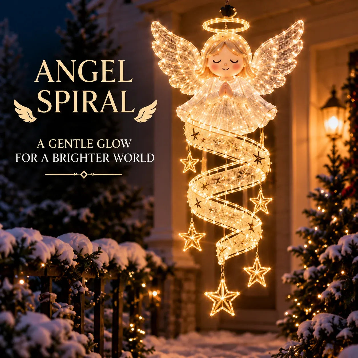 ⏳ Last Day 49% OFF – 🎄Christmas Magic Spiral™ Hanging LED Light Collection – 9 Festive Designs ✨ | Suspended Glowing Characters with Spiral Lights & Hanging Details for Porches, Windows, Entryways & Holiday Displays