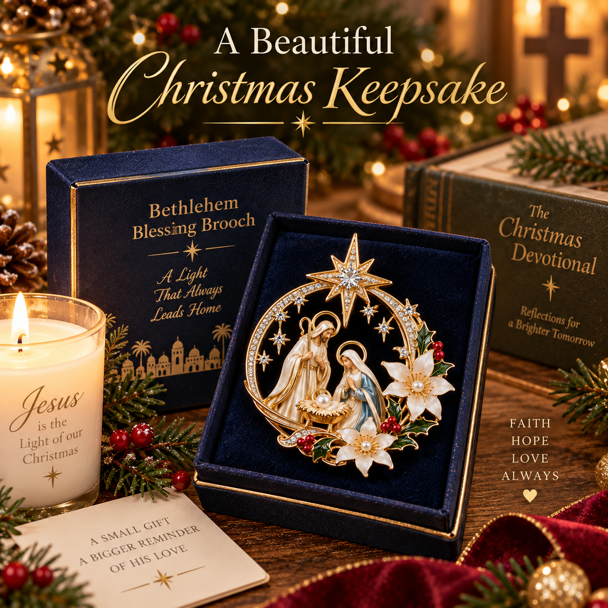 ✨Last Day 49% OFF✨ Bethlehem Star Blessing Brooch™ – Nativity Christmas Faith Gift