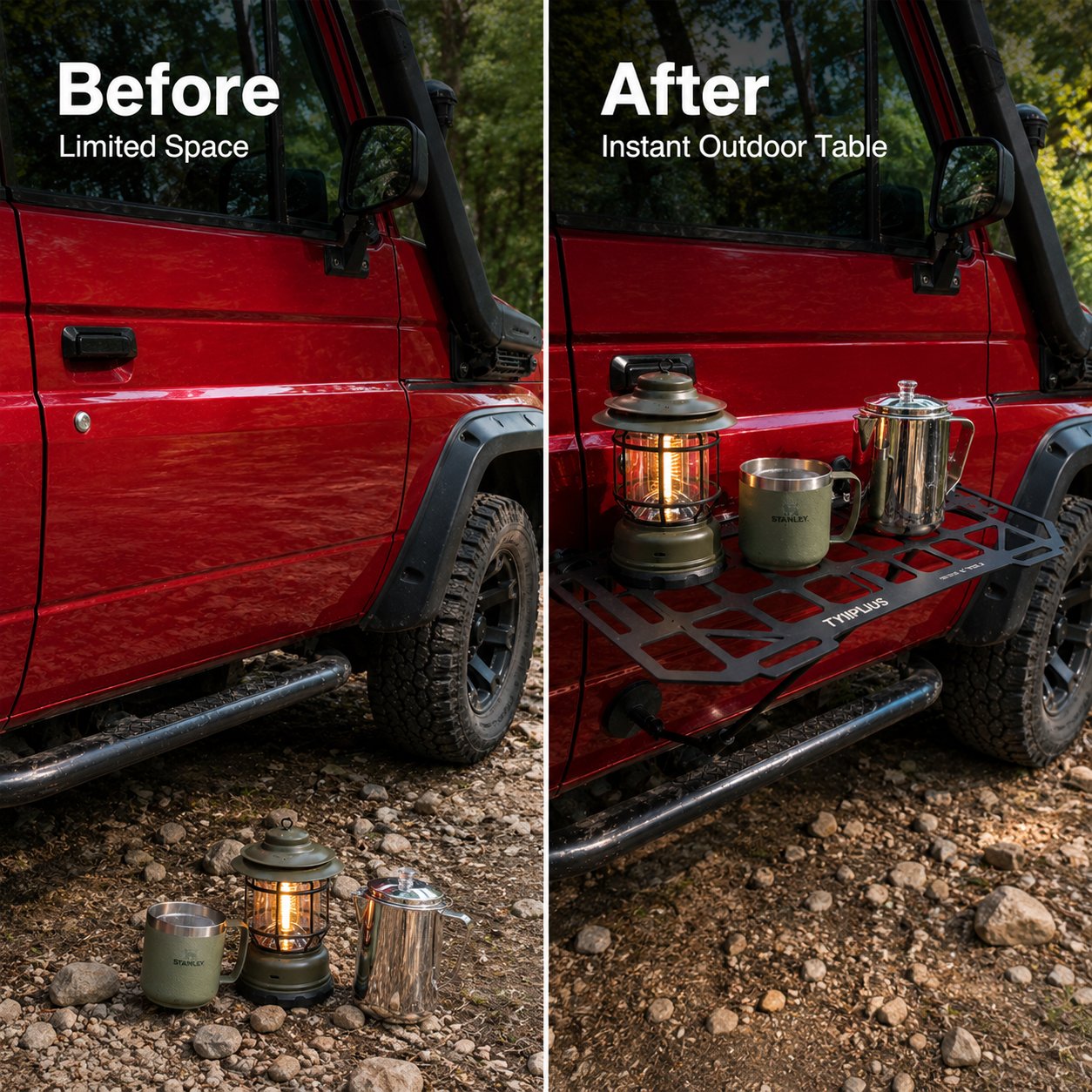 Heavy-Duty Magnetic Vehicle Side Table | Portable Grid Camp Desk