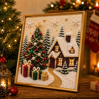 🎄Relaxing & Beginner-Friendly🎅 Premium 3D Pearl Christmas Wall Art Kit ⛄️❄️
