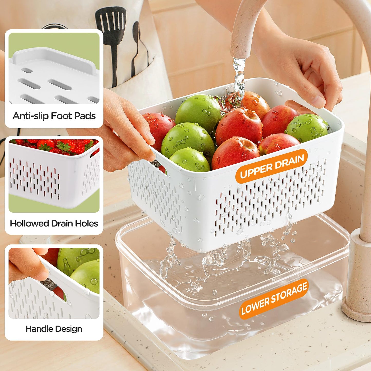 ✨4-in-1 Produce Storage Containers (3-Pack Set)🎁