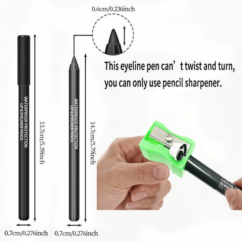 💧12-Pack Waterproof Colored Gel Eyeliner Pencil – Metallic & Shimmer Finishes, Smudge-Proof(Pencil sharpener color is random)