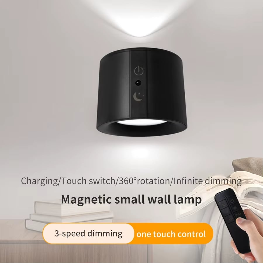 2 Pack 360° Rotatable Rechargeable Touch Wall Lamp with Double Sided Light Source