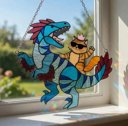 🔥Last Day 50% OFF – 🐉🐱  Stained Glass Suncatcher ✨