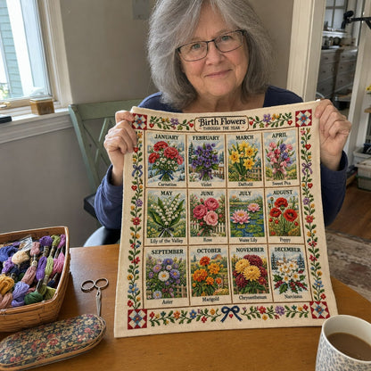 🧵 Beginner-Friendly 12-Month Seasonal Embroidery DIY Kit | 8 Theme Collections with Pre-Printed Fabric, Floss, Needles & Complete Stitching Guide Included 💕