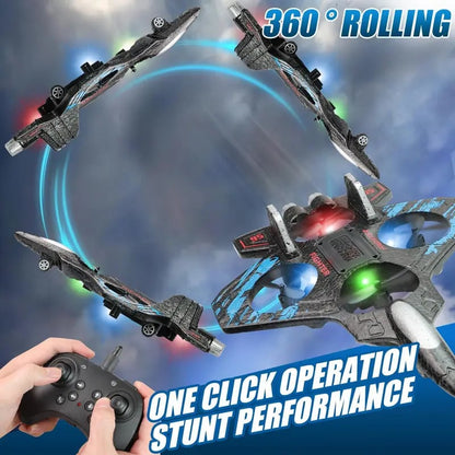 ✈️Xmas Gift Alert! 49% OFF RC Stunt Jet (360° Flips + LED) for Kids- Boys' Dream Gift!🎄
