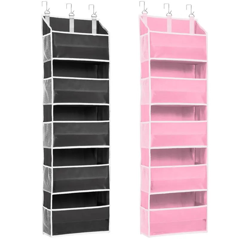 Over The Door Organizer Storage 6 Tier Hanging Organizer with 6 Large Pockets Clear Mesh Side Pockets Anti Tilt Design 44 lb