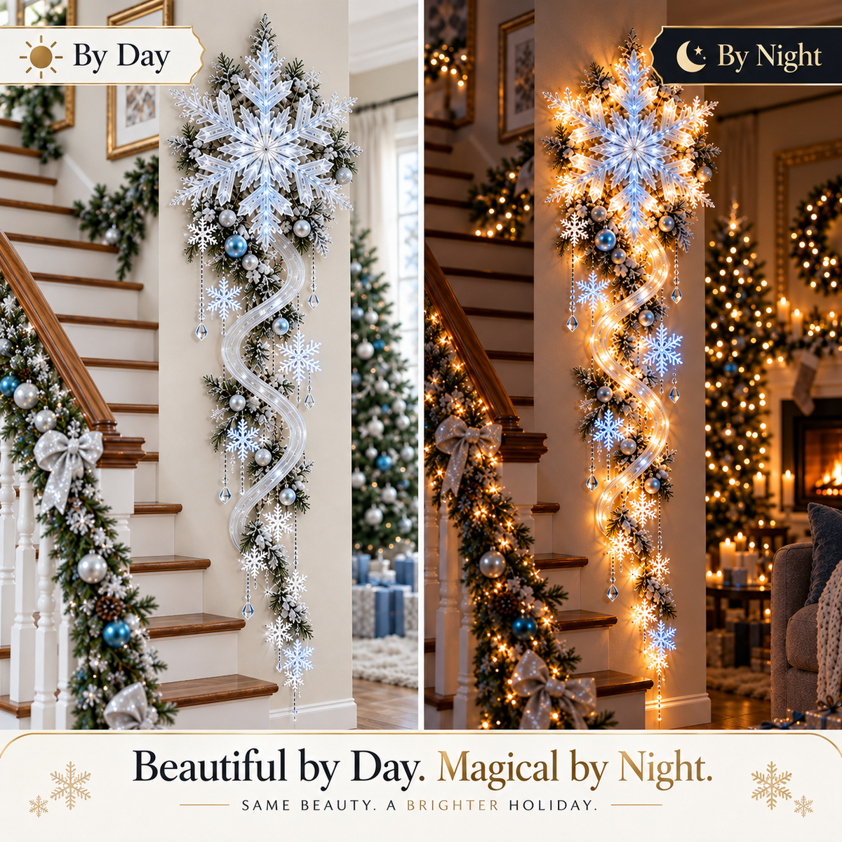 🔥Last Day 49% OFF🔥❄️ Giant Snowflake Blizzard Trail™- Let the Snowstorm Glow Indoors
