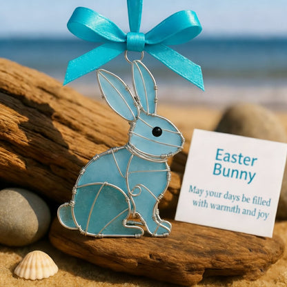 🐣🌊Easter Wire Wrapped Sea Glass Ornaments ✨Shaped by Nature & Crafted by Hand💝