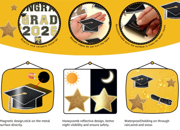 🎓 2026 Grad Car Magnets 🧲 – 30-Piece Set for Celebration Decor (Cars, Fridges & More) 🎁Buy 2 Free Shipping