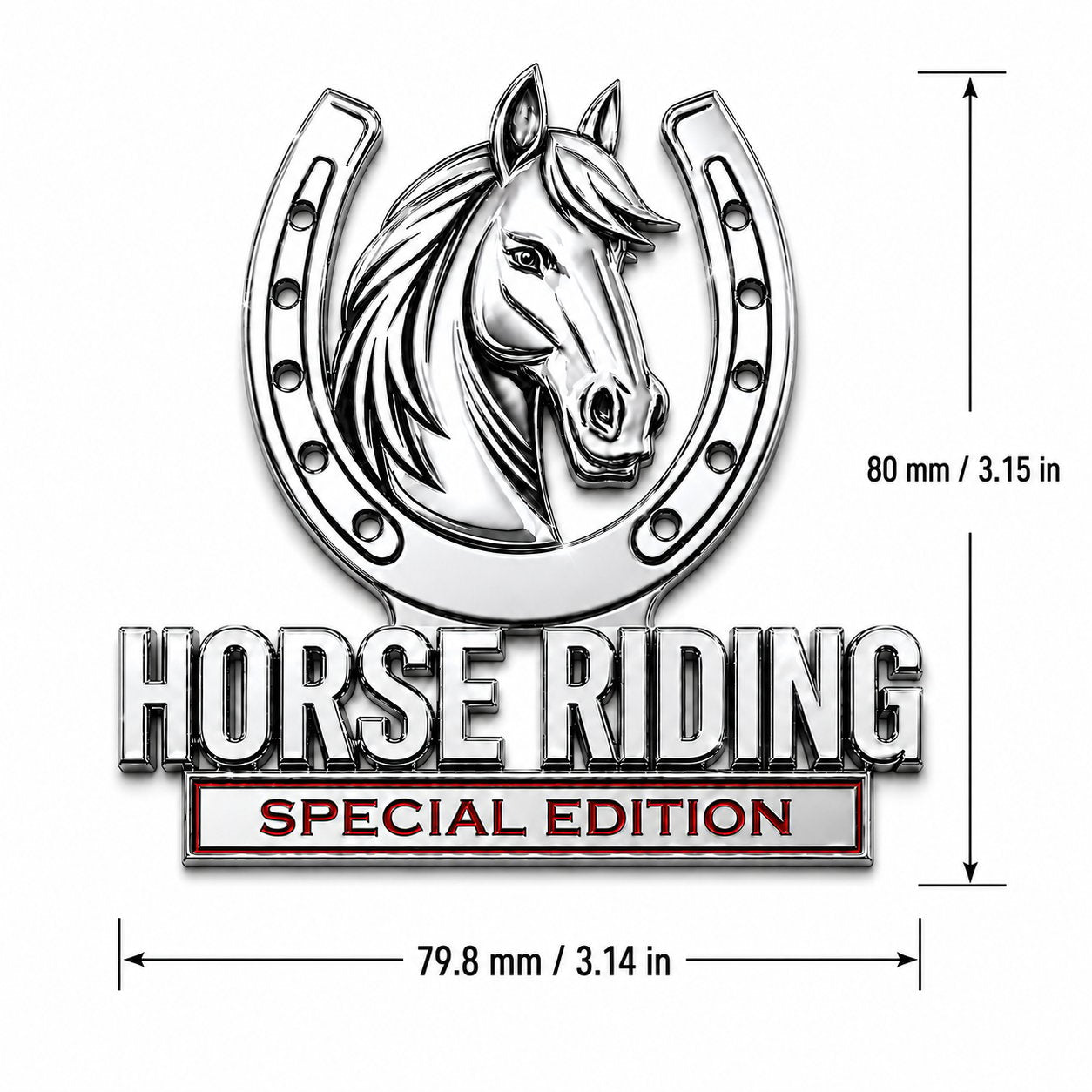 🐎 Horse Riding Special Edition 3D Chrome Metal Car Emblem