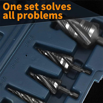 5-Piece HSS Step Drill Bit Set for Metal