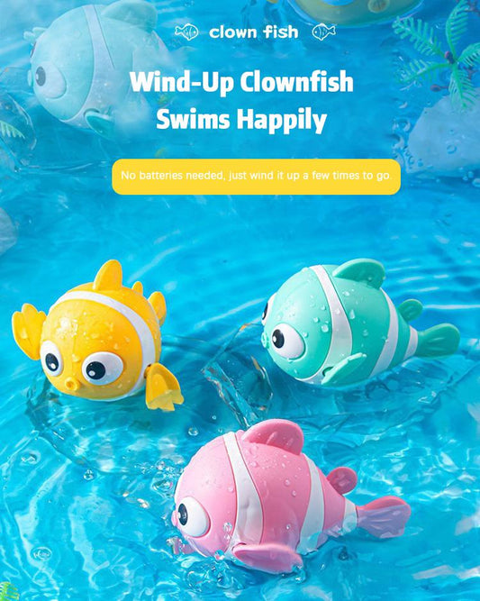 🐟🪸Baby bath clownfish wind-up toy for bathing, children's chain toy for water play