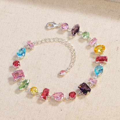 🌈 TODAY ONLY: BOGO 50% OFF! Rainbow Crystal Zircon Bracelet & Necklace for Women, S925 Sterling Silver Plated&nbsp;